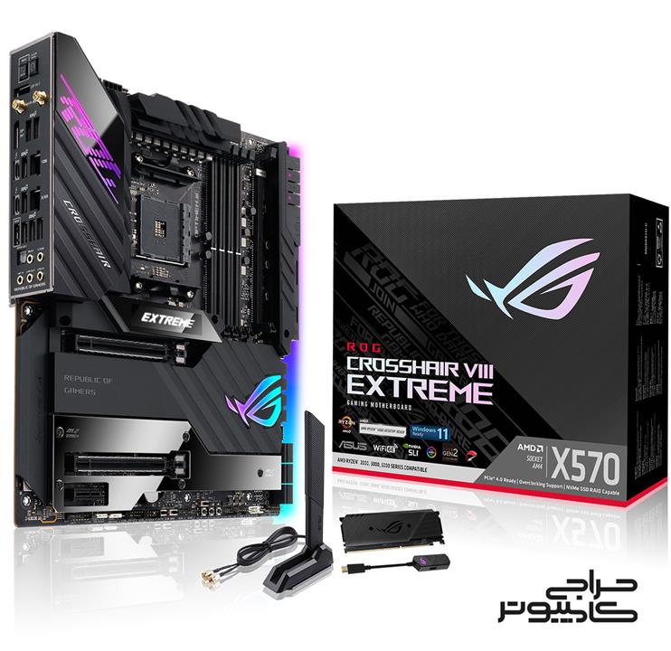 مادربرد ایسوس مدل ASUS ROG Crosshair VIII Extreme Asus X570 ROG Crosshair VIII Extreme Gaming AM4 Motherboard